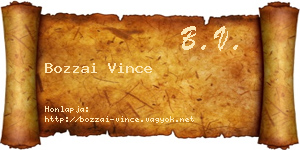 Bozzai Vince névjegykártya